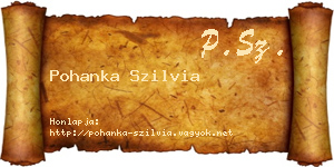 Pohanka Szilvia névjegykártya